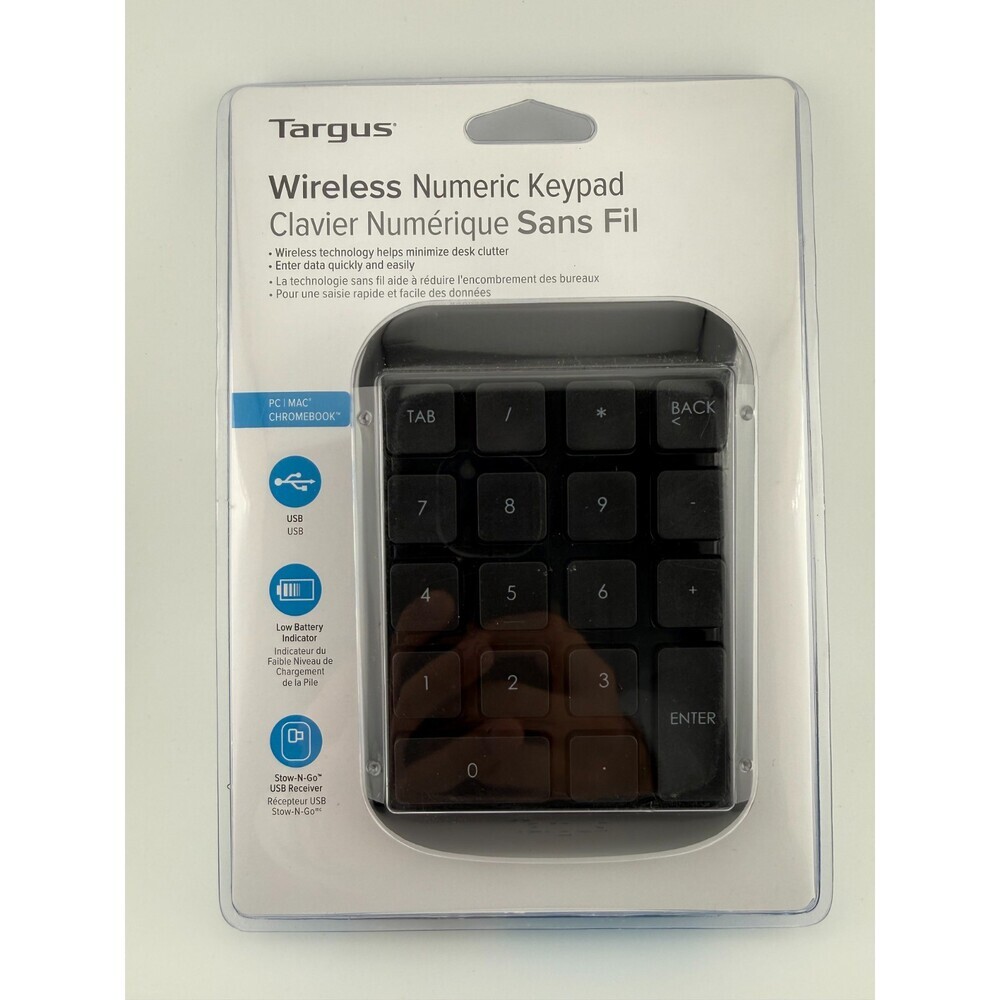 Targus AKP11US Black Portable PC/Chromebook Ergonomic Wireless Numeric Keyboard